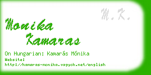 monika kamaras business card