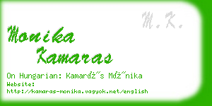 monika kamaras business card